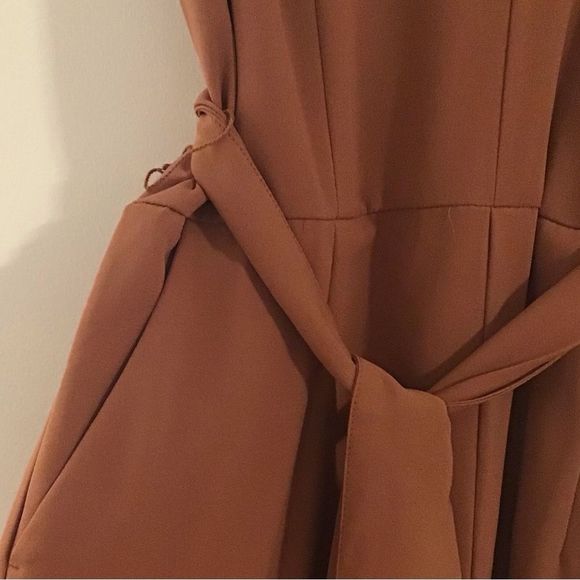 A NEW DAY Jumpsuit Deep Blush Sleeveless Elastic Waist Tie Belt Slip On SZ S NWT - Picture 8 of 10